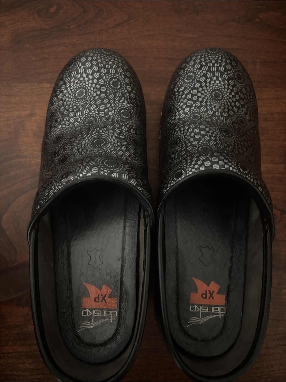 Dansko Black Metallic Patterned Clogs - Picture 7 of 7